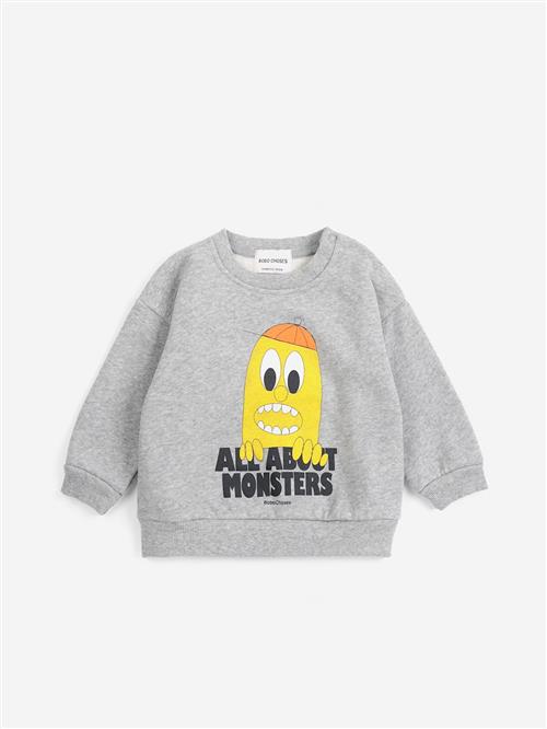 Bobo Choses Bigtooth Lemon Sweatshirt Light Heather Grey  Light Heather Grey 9 Months  Grå  9 måneder  Drenge, Piger