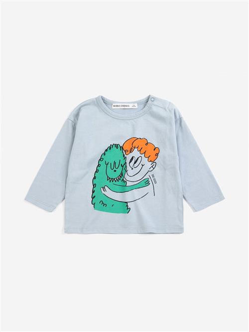 Bobo Choses Hug Hairy Monster T-shirt Light Blue  Light Blue 2 Y  Blå  2 år  Drenge, Piger