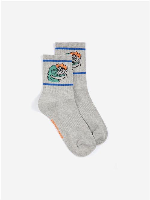 Bobo Choses Hug Hairy Monster Korte Sokker Light Heather Grey  Light Heather Grey 33-34 EU  Grå  33-34 EU  Drenge