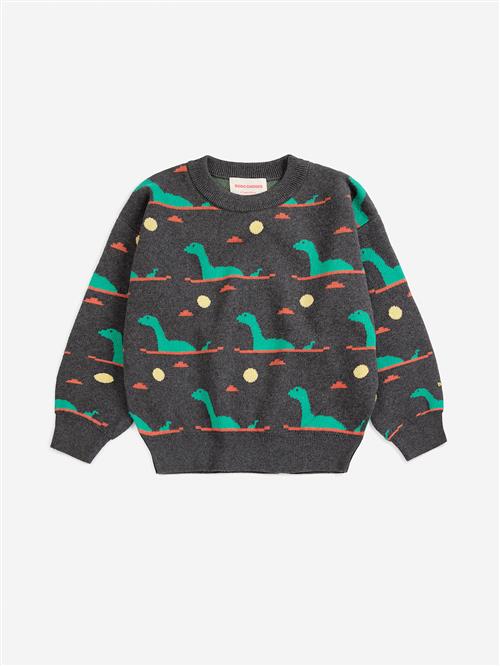 Bobo Choses Lake Monster Jacquard-trøje Dark Heather Grey  Dark Heather Grey 4-5 Y  Grå  4-5 år  Drenge