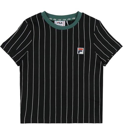 Fila T-shirt - Lubaco - Sort/Egret Stribet