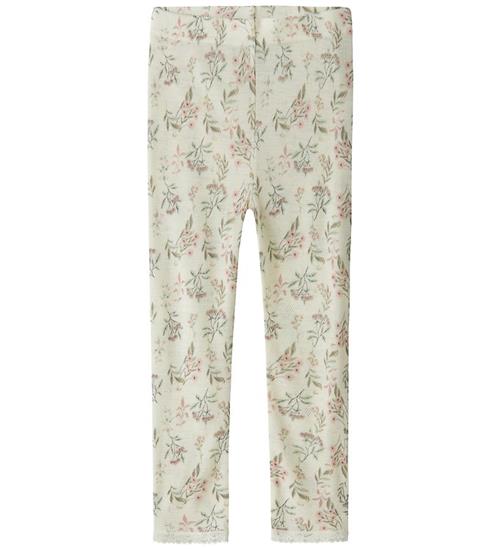 Name It Leggings - Uld - NmfWang - Snow White/Flowers + Leaves
