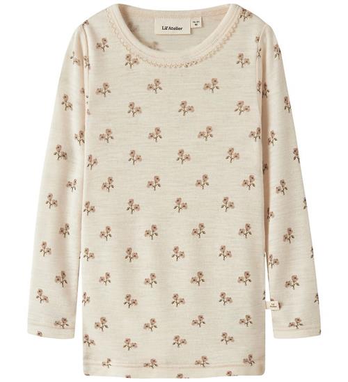 Lil Atelier Bluse - Uld/Modal - Slim - NmfNalu - Turtledove/Flo