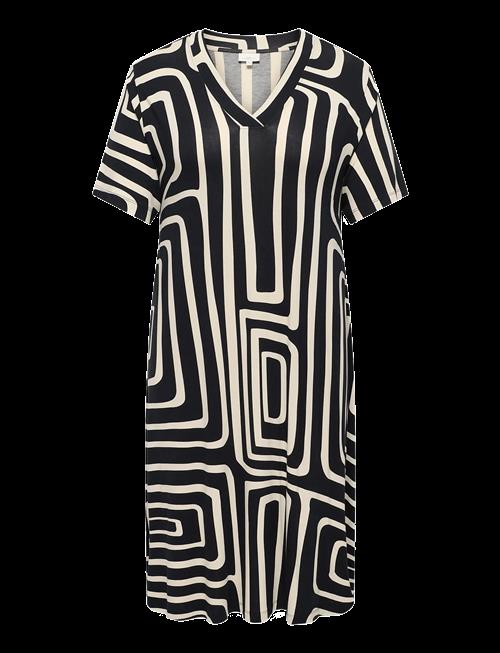 ONLY Carmakoma | Carfyrla S/S V-Neck Blk Aop Dress Jrs | 50-52