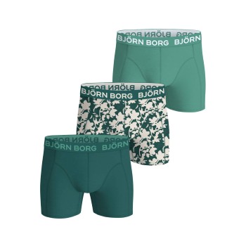Björn Borg 3P Cotton Stretch Boxer 1565 Grøn Mønster bomuld Medium Herre