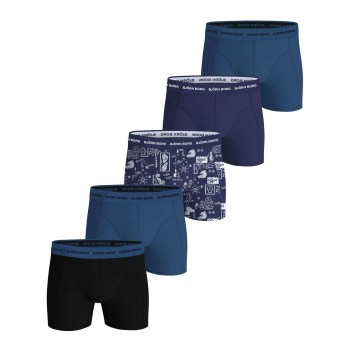 Björn Borg 10P Multi Cotton Stretch Boxer Marine/Blå bomuld Large Herre