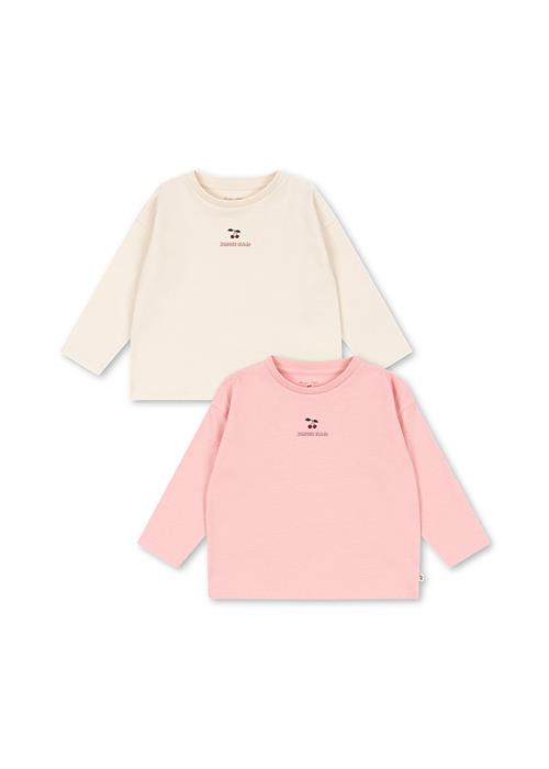 Konges Sløjd 2-pak Langærmede T-shirts Pink Dolphin Antique White  Pink Dolphin/Antique White-5Y  Hvid  5 år  Piger