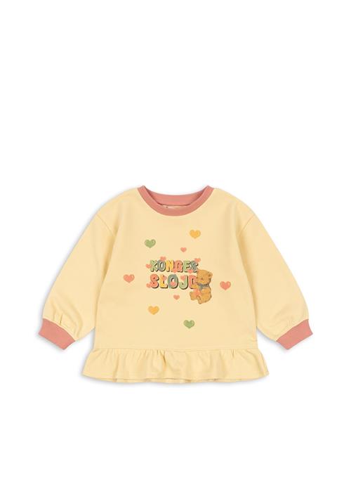 Konges Sløjd Spotty Sweatshirt Med Flæser Banana Crepe  Banana Crepe-12M  Gul  12 måneder  Piger