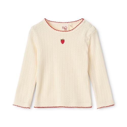 Flöss Flora Pointelle-bluse Gentle Cream  Gentle Cream 92 cm  Creme  92 cm  Piger