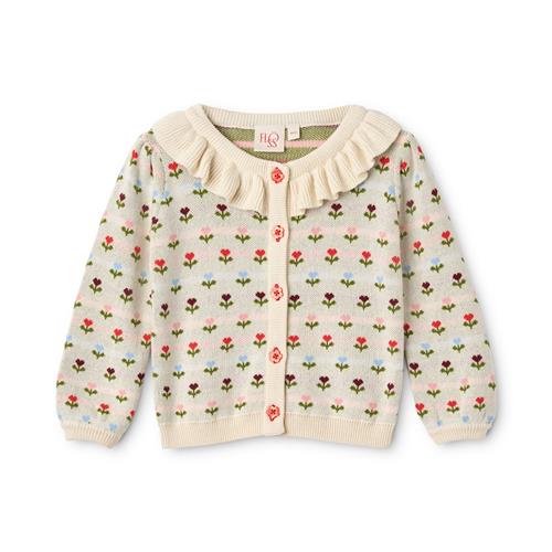 Flöss Annabelle Cardigan Cream Multi Floral  Cream Multi Floral 86 cm  Creme  86 cm  Piger