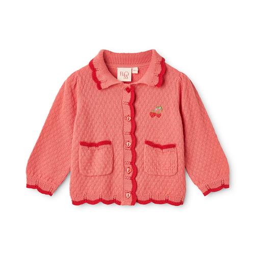 Flöss Bloom Cardigan Blossom Pink  Blossom Pink 80 cm  Lyserød  80 cm  Piger