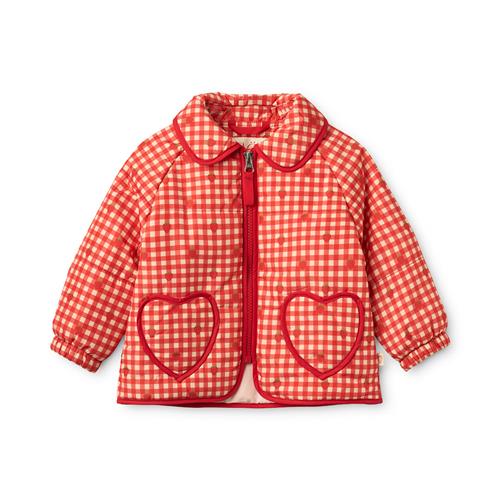 Flöss Molly Vatteret Jakke Red Berry Gingham  Red Berry Gingham 7-8 Y  Rød  7-8 år  Drenge, Piger