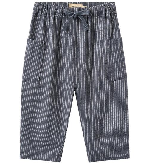 Wheat Bukser - Arne - Greyblue Slub Stripe