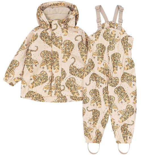 Konges Sløjd Regntøj m/u Seler/Fleece - PU - Rainy Palme - Panth