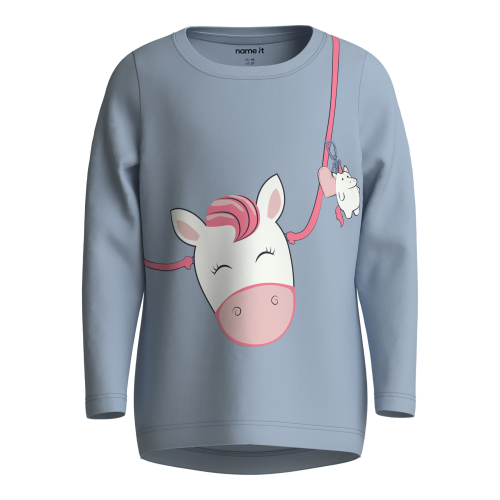NAME IT Bluse Vix Subdued Blue Unicorn Bag