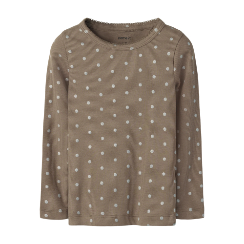 NAME IT Bluse Flona Taupe Gray