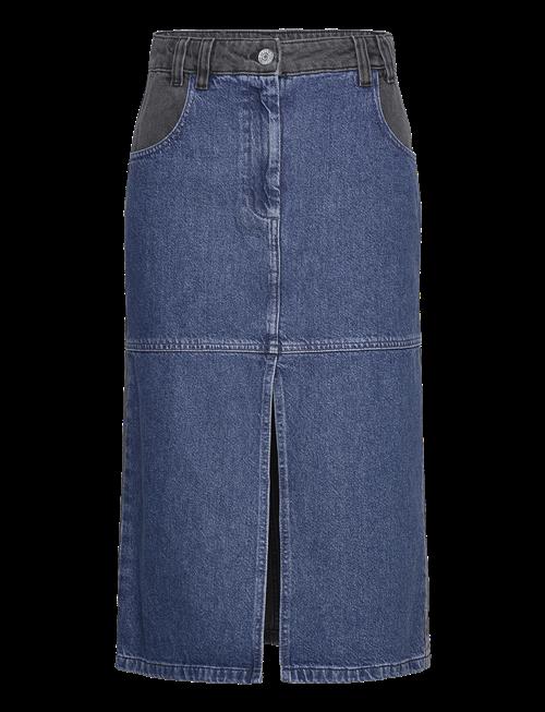 Stella Nova | Black And Blue Denim Midi Skirt | 36