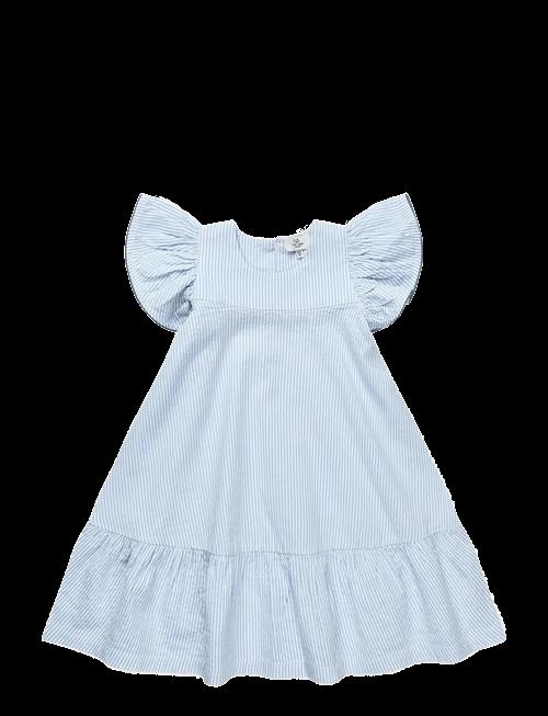 Copenhagen Colors | Seersucker Dress W. Frill Sleeves | 116
