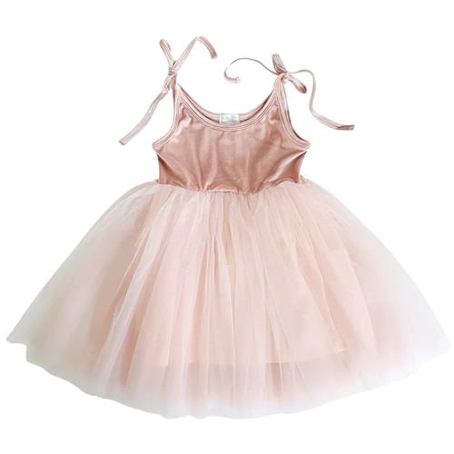 DOLLY by Le Petit Tom Velvet Cosmic Strings Tutu Kjole Pink Pink-1-3 Y  Lyserød  1-3 år  Piger