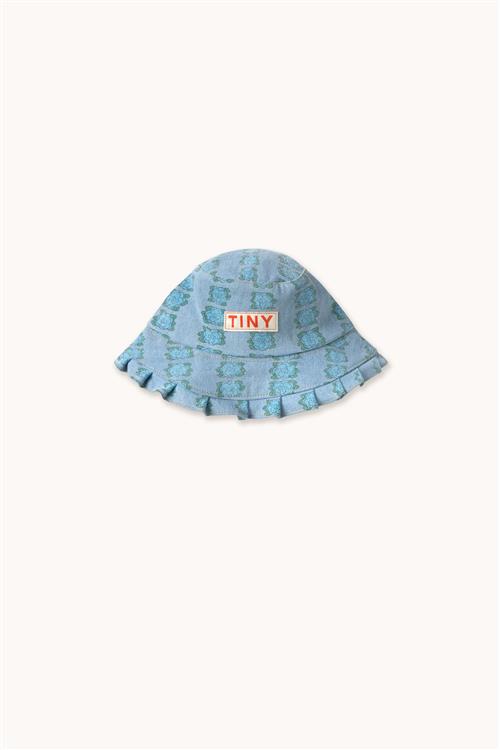 Tinycottons Blue Flowers Bucket Hat Light Wash Denim  Light Wash Denim 50/52 cm  Blå  50/52 cm  Piger