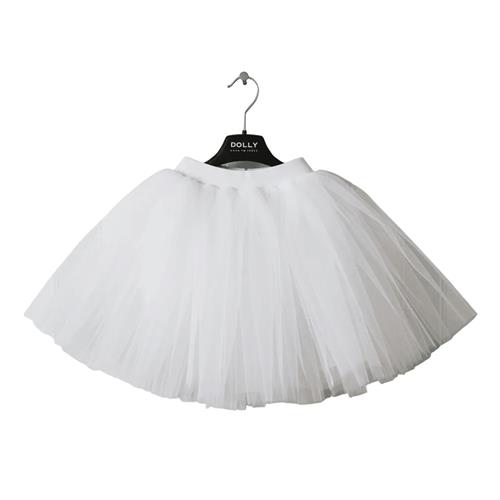 DOLLY by Le Petit Tom Classic Tutu Med Fløjl I Taljen White  White-6-8 Y  Hvid  6-8 år  Piger