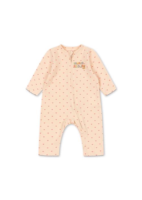 Konges Sløjd Basic Zip Onesie Teddy Coeur  Teddy Coeur-18M  Lyserød  18 måneder  Piger