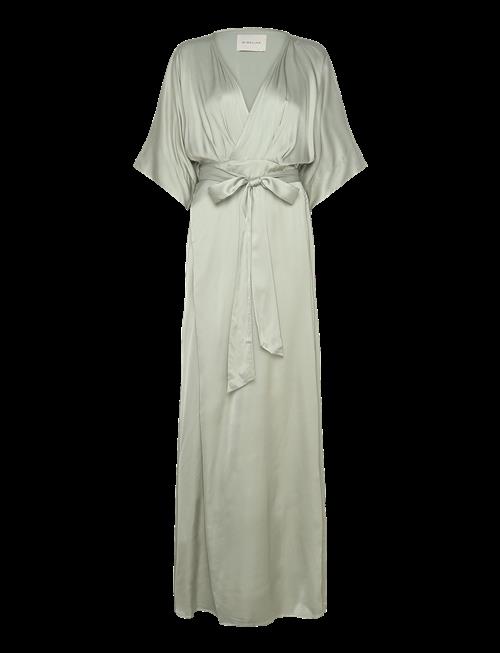 Malina | Lilly Wrap Satin Maxi Dress | S
