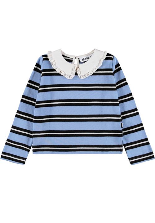 Molo Rama T-Shirts Long Sleeves Topaz Stripe Topaz Stripe 164 cm  Blå  164 cm  Piger