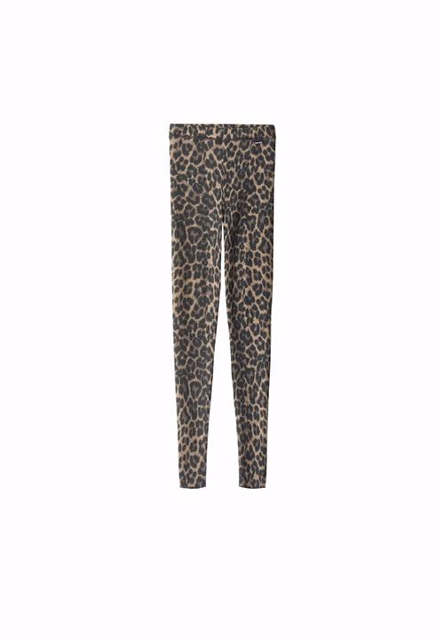 Molo Nadine Wool Leggins L Brushed Leo Brushed Leo 158/164 cm  Sort  158/164 cm  Piger