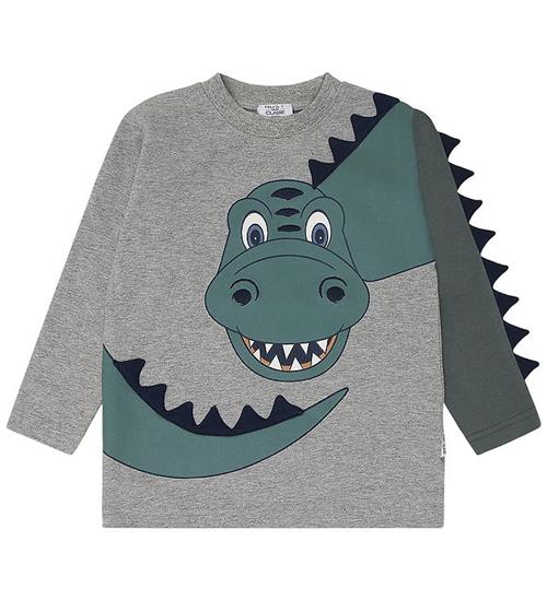 Hust and Claire Bluse - HcAnton Dino - Gråmeleret m. Dino