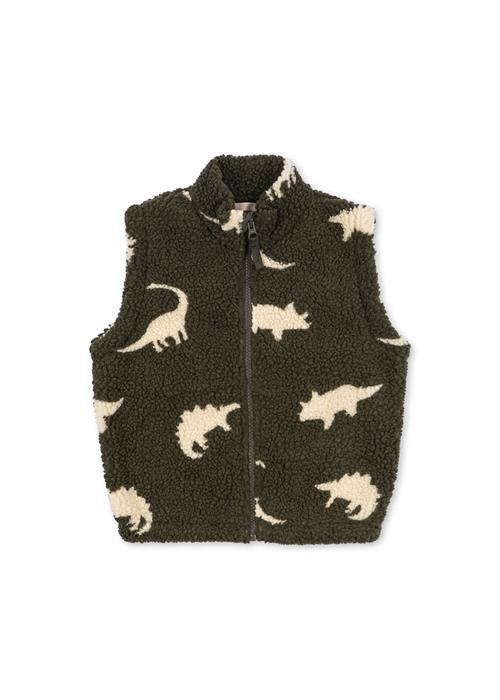 Konges Sløjd Jody Vest I Plysfleece Dino Silhouette  Dino Silhouette-3Y  Grøn  3 år  Drenge