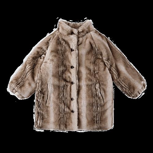 Donsje Amsterdam Mila Jakke Soft Taupe Striped Teddy  Soft Taupe Striped Teddy-2-3 Y  Brun  2-3 år  Piger