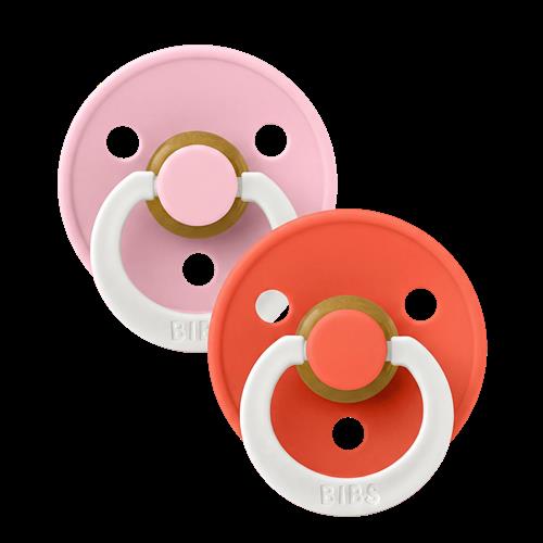 BIBS Colour 2-pak Latex-sutter Baby Pink Glow  Baby Pink Glow 6-18 M  Lyserød  6-18 M  Piger