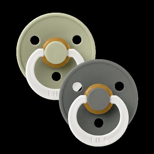 BIBS Colour 2-pak Latex-sutter Sage Glow  Sage Glow 6-18 M  Grøn  6-18 M  Drenge, Piger