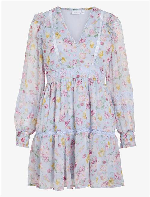 Vila | Viroman New V-Neck L/S Short Dress/Dc/Ka | 44
