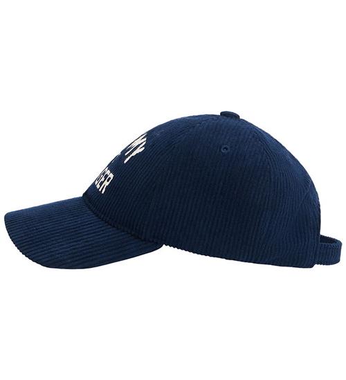 Tommy Hilfiger Kasket - Fløjl - Dark Blue m. Hvid