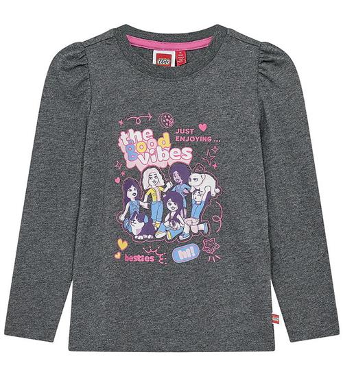 LEGOÂ® Friends Bluse - LWTuna 600 - Mørkegråmeleret m. Print