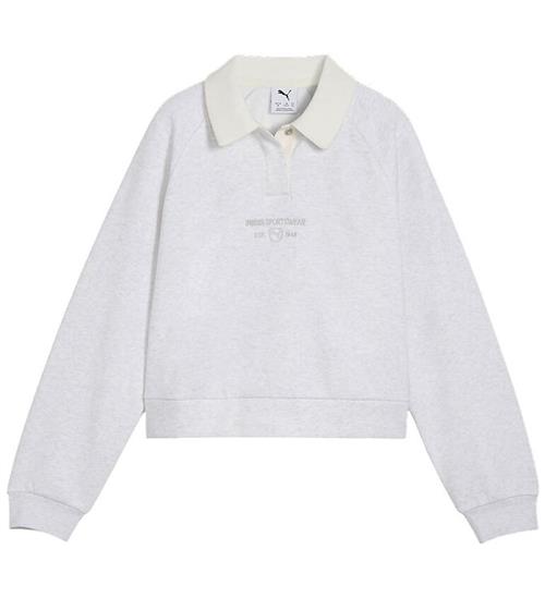 Puma Sweatshirt - Classic Relaxed Short - White Glow Heather