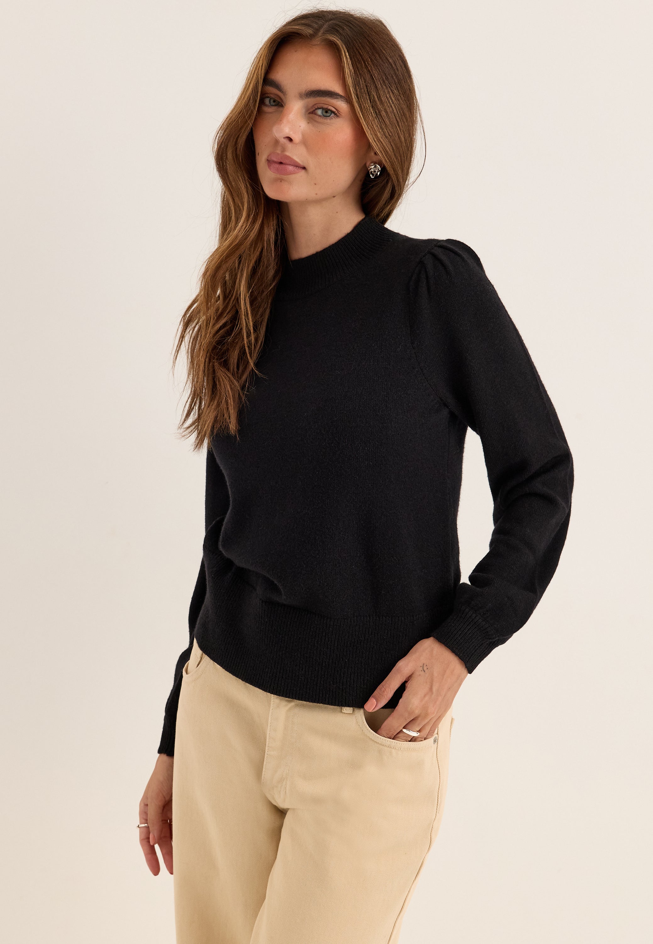VILA Viril Turtle-nk Balloon L/S TOP