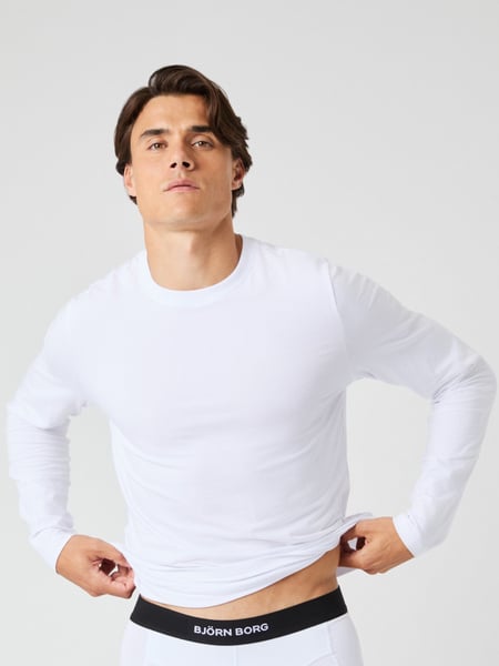 Björn Borg Core Slim Long Sleeve T-shirt 2-pack Hvid, XXL
