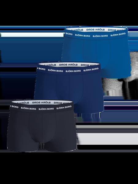 Björn Borg Cotton Stretch Trunks 3-pack Blå, XS