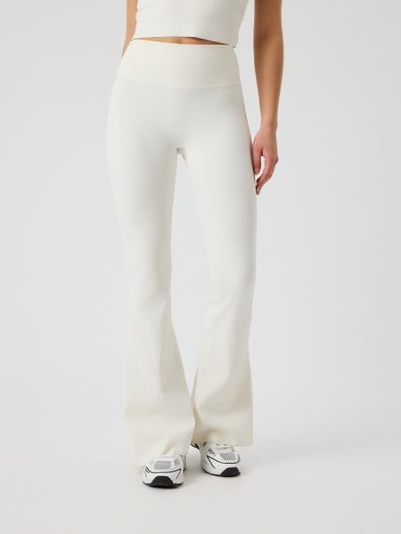 Björn Borg Studio Ribbed Flare Tights Tall Hvid, S