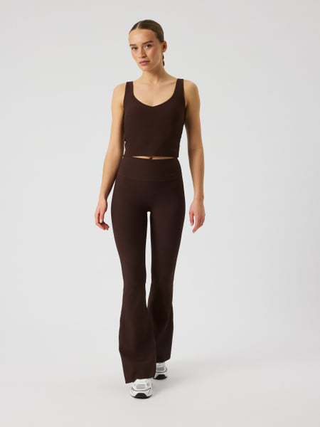 Björn Borg Studio Ribbed Flare Tights Tall Brun, S