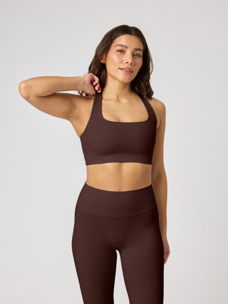 Björn Borg Studio Ribbed Racerback Bra Brun, XXL