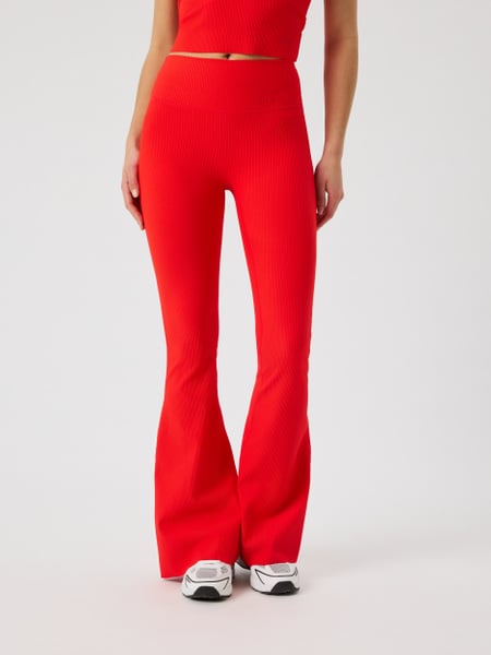 Björn Borg Studio Ribbed Flare Tights Tall Rød, S