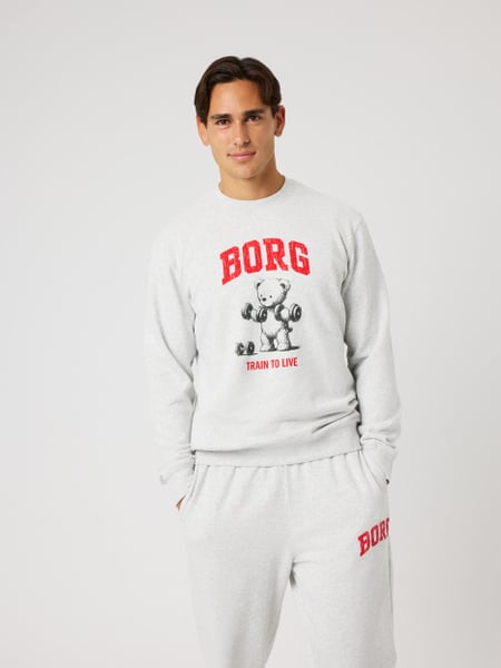 Björn Borg Borg Classic Print Sweatshirt Grå, XL
