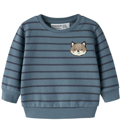 Name It Sweatshirt - NbmNaddel - Blue Mirage m. Striber