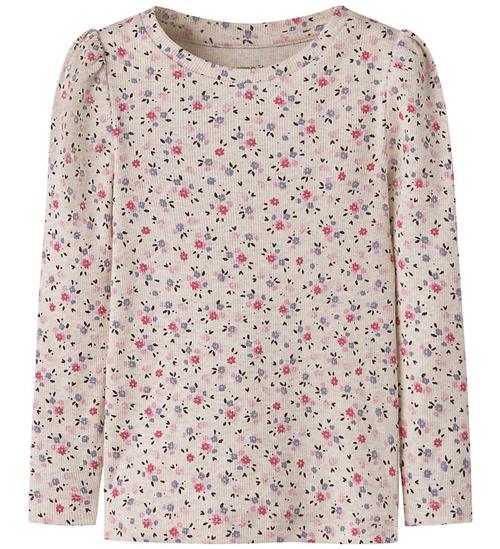 Name It Bluse - NmfNicole - Rib - Slim - Peyote Melange m. Bloms