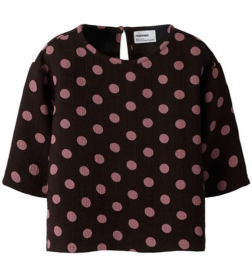 Name It T-shirt - Musselin - 3/4 - NmfNina - Chocolate Plum