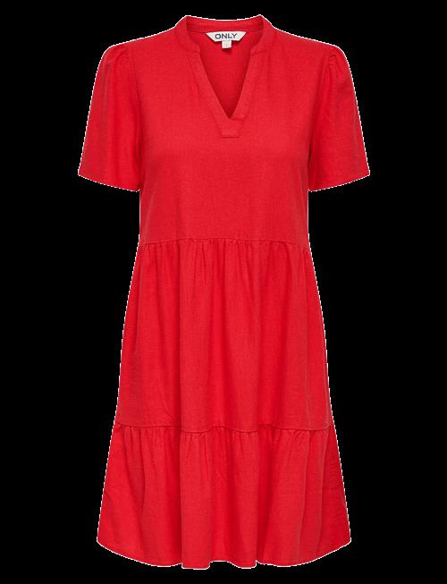 ONLY | Onltiri-Caro S/S V-Neck Lin Dress Cc Pnt | XS